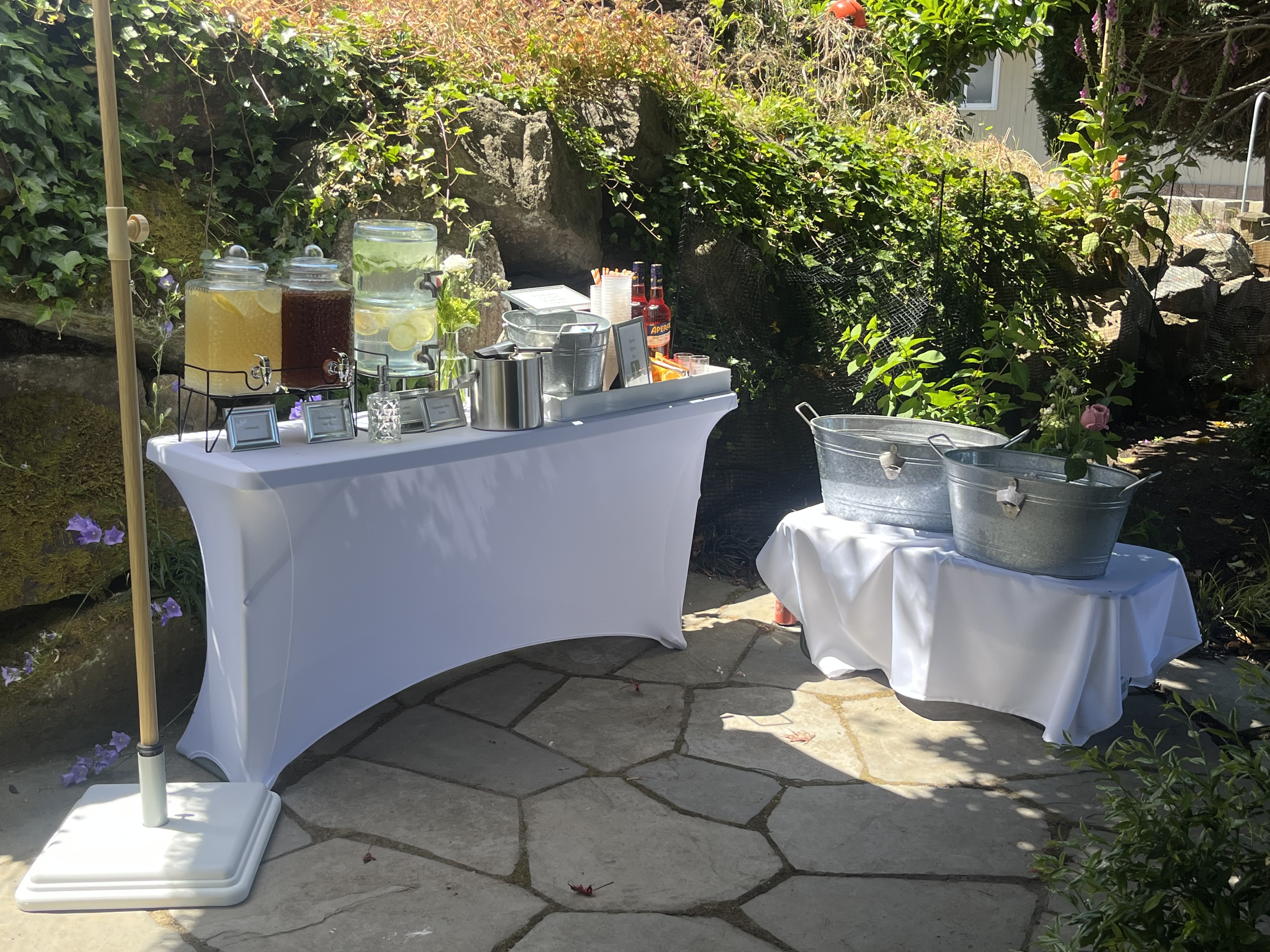 Baby shower table setting with decorative details
